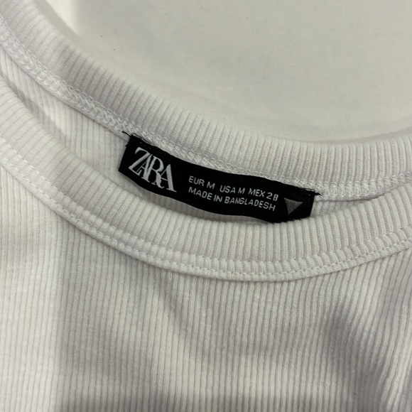 ZARA white ribbed tank top with tie sides size medium - Picture 2 of 3